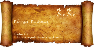 Kónya Kadosa névjegykártya